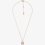 Michael Kors 14ct Rose Gold Plated Cubic Zirconia Logo Padlock Necklace MKC1629AN791