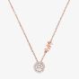 Michael Kors Rose Gold Plated Round Cubic Zirconia MK Necklace MKC1208AN791