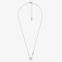 Michael Kors Silver Heart Cubic Zirconia MK Necklace MKC1520AN040