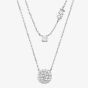 Michael Kors Silver Round Crystal MK Double Layered Necklace MKC1591AN040