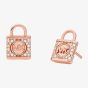 Michael Kors 14ct Rose Gold Plated Cubic Zirconia Logo Padlock Stud Earrings MKC1628AN791