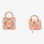 Michael Kors 14ct Rose Gold Plated Cubic Zirconia Logo Padlock Stud Earrings MKC1628AN791