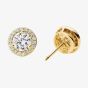 Michael Kors Gold Plated Round Crystal Halo Stud Earrings MKC1035AN710