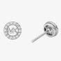Michael Kors Silver Round Crystal Halo Stud Earrings MKC1727CZ040