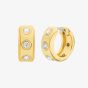 Michael Kors Yellow Gold Tone Plated Cubic Zirconia Pave Logo Huggie Hoop Earrings MKJ8652710