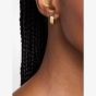 Michael Kors Yellow Gold Tone Plated Cubic Zirconia Pave Logo Huggie Hoop Earrings MKJ8652710