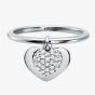 Michael Kors Kors Love Sterling Silver Pavé Heart Drop Ring MKC1121AN040 