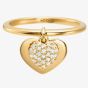 Michael Kors Kors Love 14ct Gold Plated Pavé Heart Drop Ring MKC1121AN710