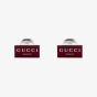 Gucci Trademark Sterling Silver Red Enamel Cufflinks YBE81496500100U