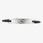 Gucci Silver Interlocking Leather Bracelet YBA77446400100U