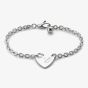 Gucci Trademark Silver Cut Out Heart Bracelet YBA79630100101
