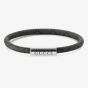 Gucci Trademark Silver & Black Leather Bracelet YBA79715600201