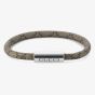 Gucci Trademark Silver & Grey Leather Bracelet YBA79715600101