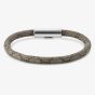 Gucci Trademark Silver & Grey Leather Bracelet YBA79715600101