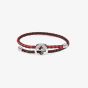 Gucci Web Silver & Braided Red & Green Leather Bracelet YBA87434300100U