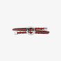 Gucci Web Silver & Braided Red & Green Leather Bracelet YBA87434300100U
