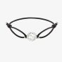 Gucci Interlocking Silver Black Cord Bracelet YBAA002MN00100U