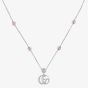 Gucci Silver GG Marmont Pink Mother of Pearl Necklace YBB52739900200U