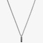Gucci Silver & Black Enamel Tag Necklace YBB67871400300U