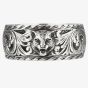 Gucci Mens Sterling Silver Gatto Feline Motif Ring YBC433571001
