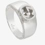 Gucci Interlocking Mens Silver Wide Ring YBC479229001