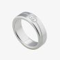 Gucci Silver 6mm Engraved Interlocking Ring YBC774052001