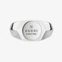 Gucci Trademark Silver Hexagon Logo Engraved Signet Ring YBC779162001