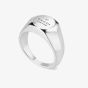 Gucci Trademark Silver Hexagon Logo Engraved Signet Ring YBC779162001