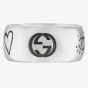 Gucci Blind 4 Love Silver 9mm Band Ring YBC455248001