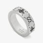 Gucci Signature Silver GG & Bee 6mm Band Ring YBC7283890010