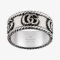 Gucci GG Marmont Silver 9mm Logo Ring YBC627729001