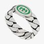 Gucci Interlocking 6mm Green Enamel Ring YBC7016120010
