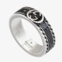 Gucci Interlocking 6mm Black Enamel Ring YBC6455730020