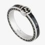 Gucci Interlocking 3.5mm Black Enamel Ring YBC7016200010