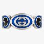 Gucci Interlocking Blue Enamel Ring YBC75364000201