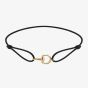 Gucci Horsebit 18ct Yellow Gold Black Cord Charm Bracelet YBA87490200100U