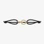 Gucci Horsebit 18ct Yellow Gold Black Cord Charm Bracelet YBA87490200100U