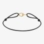 Gucci Horsebit 18ct Yellow Gold Black Cord Charm Bracelet YBA87490200100U
