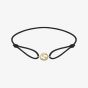 Gucci Interlocking 18ct Yellow Gold Black Cord Charm Bracelet YBA87473800100U