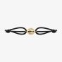 Gucci Interlocking 18ct Yellow Gold Black Cord Charm Bracelet YBA87473800100U