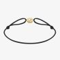 Gucci Interlocking 18ct Yellow Gold Black Cord Charm Bracelet YBA87473800100U