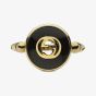 Gucci Gucci Interlocking 18ct Yellow Gold Onyx Ring YBC78654700101