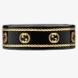 Gucci Icon 18ct Yellow Gold Black Corundum Interlocking Band Ring YBC6068260010