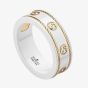 Gucci Icon 18ct Yellow Gold White Zirconia Interlocking G Band Ring YBC6068260020