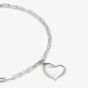 UNOde50 Heartbeat Silver Plated Heart Pendant Necklace COL1669MTL0000U