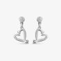 UNOde50 One Love Silver Plated Open Heart Stud Earrings PEN0887MTL0000U