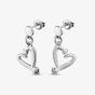 UNOde50 One Love Silver Plated Open Heart Stud Earrings PEN0887MTL0000U