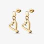 UNOde50 One Love Gold Plated Open Heart Stud Earrings PEN0887ORO0000U