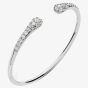Lucy Quartermaine Silver Skinny Drip White Topaz Twist Bangle SDBG1