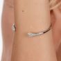 Lucy Quartermaine Silver Skinny Drip White Topaz Twist Bangle SDBG1